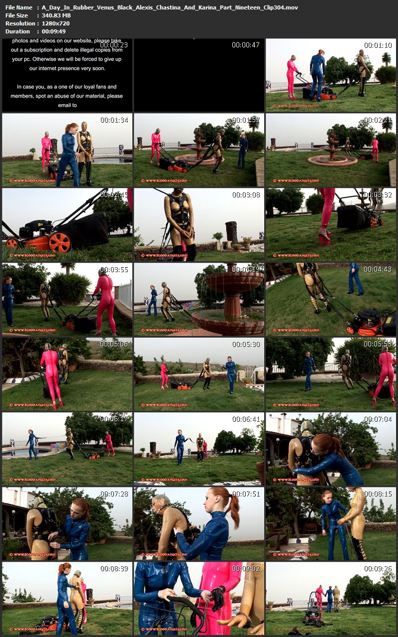 A Day In Rubber – Venus Black, Alexis, Chastina And Karina Part Nineteen (Clip 304). Oct 07 2013. Bloodangels.com (340Mb)