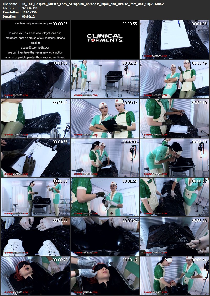 In The Hospital – Nurses Lady Seraphina, Baroness Bijou and Denise Part One (Clip204). Nov 25 2014. Clinicaltorments.com (373 Mb)