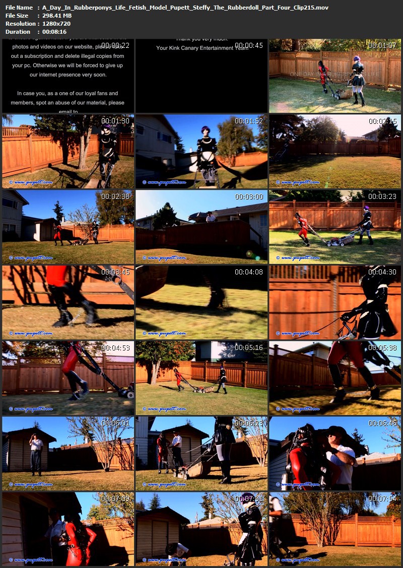 A Day In Rubberpony's Life - Fetish Model Pupett, Steffy The Rubberdoll and J.G. Leathers Part Four (Clip215). Feb 08 2015. Pupett.com (298 Mb)