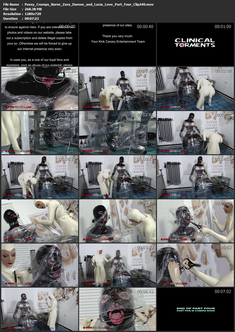 Pussy Cramps - Nurse Zara Durose and Lucia Love Part Four (Clip240). Sep 01 2015. Clinicaltorments.com (268 Mb)