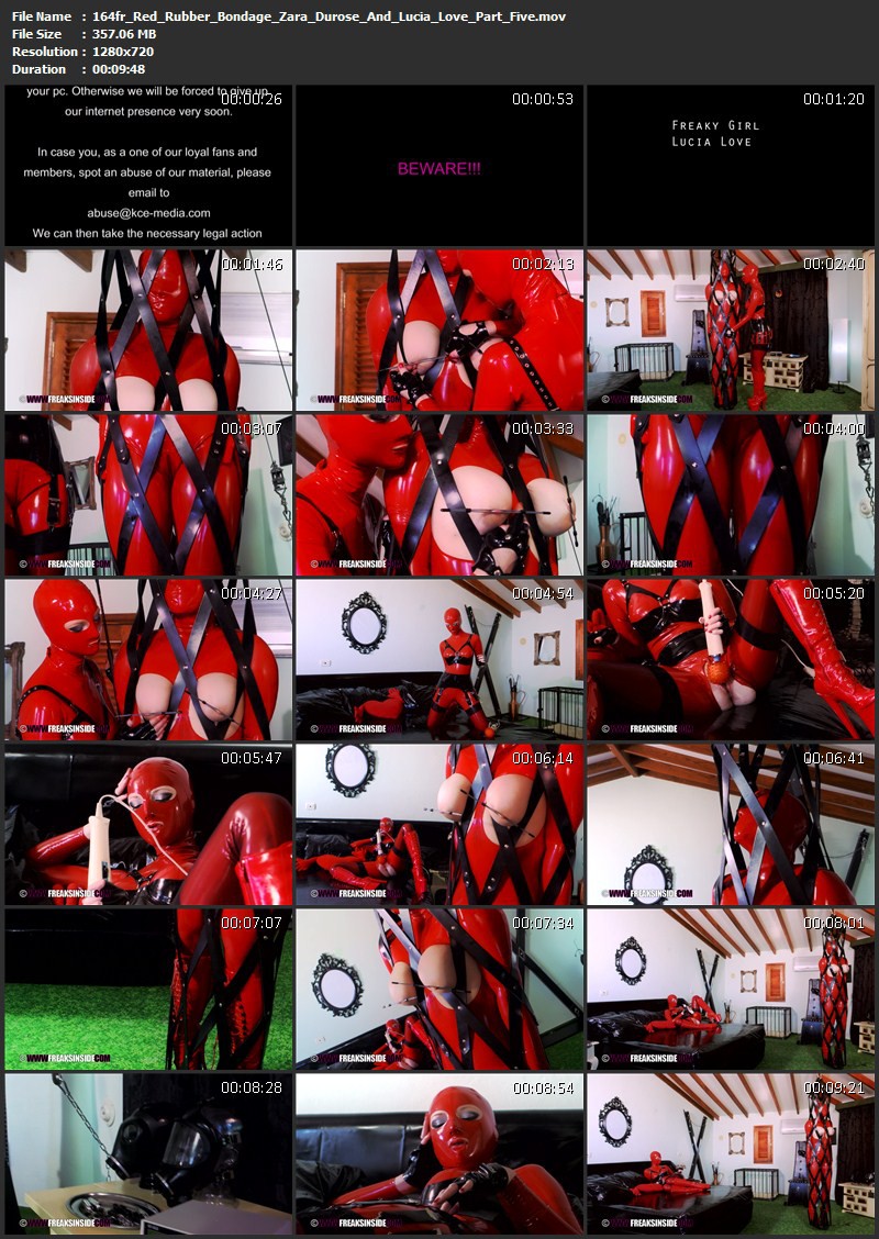 Red Rubber Bondage – Zara Durose And Lucia Love Part Five. Jun 10 2015. Freaksinside.com (357 Mb)