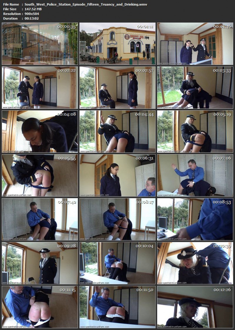 South-West Police Station Episode Fifteen - Truancy and Drinking. Spanked-in-uniform.com (147 Mb)