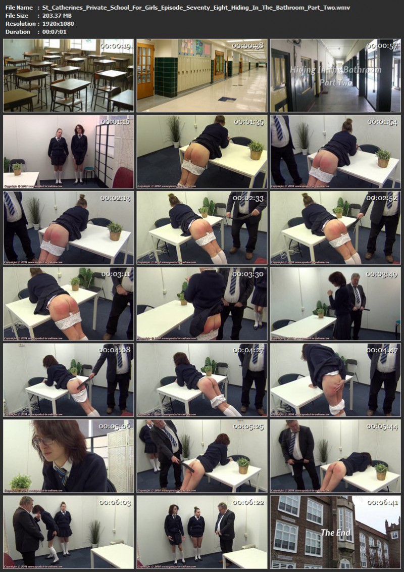 St. Catherines Private School For Girls Episode Seventy Eight - Hiding In The Bathroom Part Two. Spanked-in-uniform.com (203 Mb)