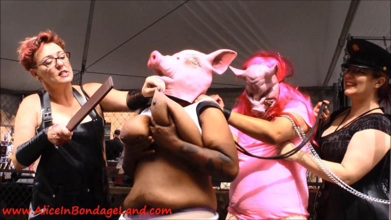 Folsom Street Fair Public Humiliation – Sissy Piggy Chastity Mistress. Sep 26 2016. AliceInBondageLand.com (3644 Mb)