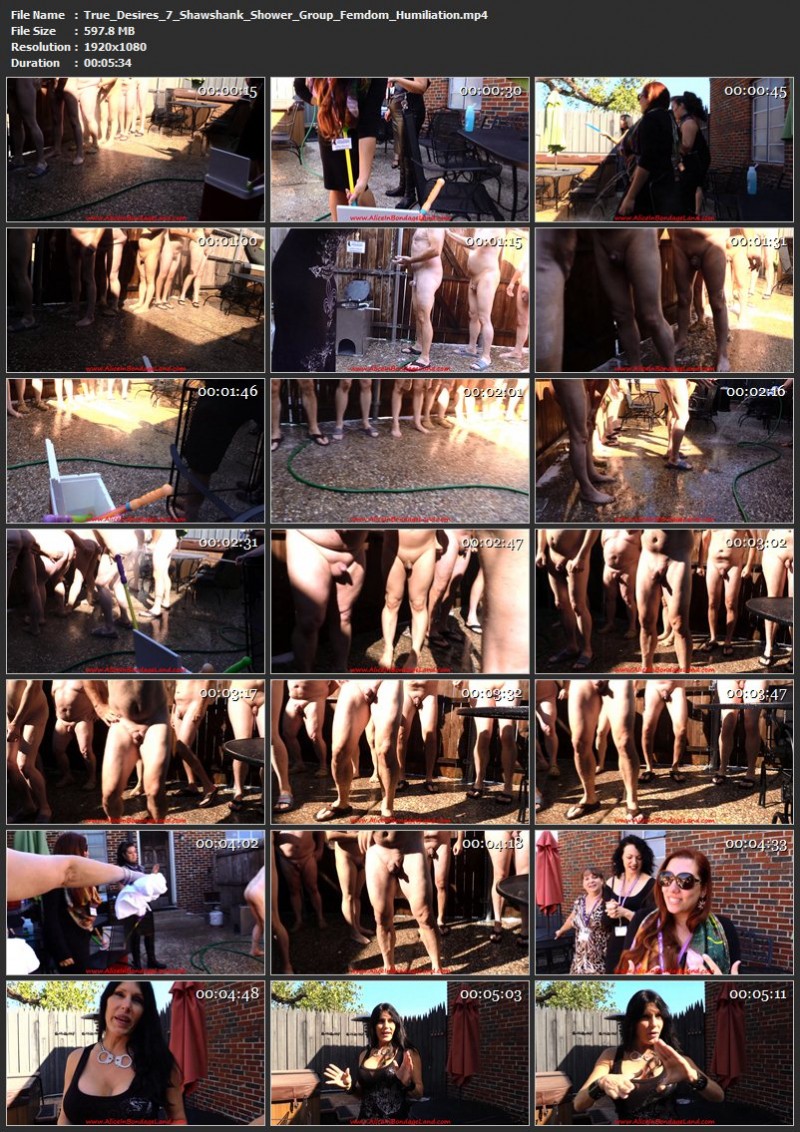 True Desires 7 – Shawshank Shower – Group Femdom Humiliation. May 13 2016. AliceInBondageLand.com (597 Mb)