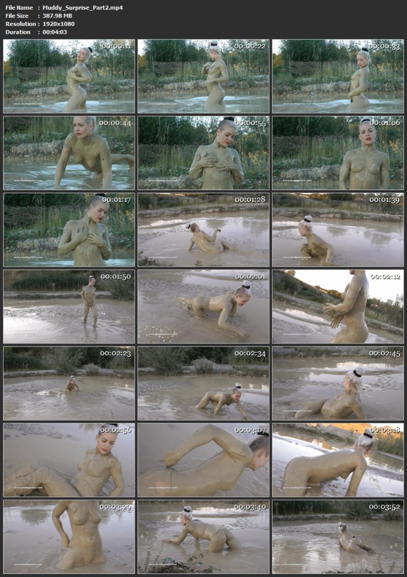 Muddy Surprise Part 2 - Bambi is excited of the mud. 18 May 2018. Muddygirlies.com (387 Mb)