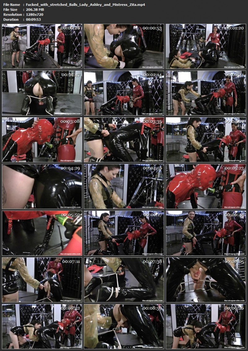 Fucked with stretched Balls - Lady Ashley and Mistress Zita. 2019-01-15. Dominated-men.com (206 Mb)