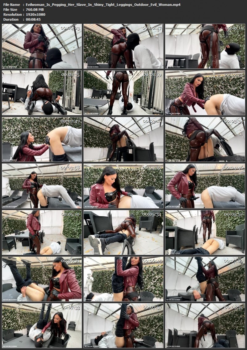 Evilwoman Is Pegging Her Slave In Shiny Tight Leggings Outdoor - Evil Woman. FetishChateauDommes (760 Mb)