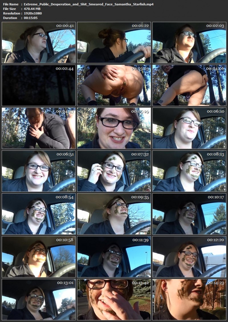 Extreme Public Desperation and Shit Smeared Face - Samantha Starfish. SamanthaStarfish.com (470 Mb)