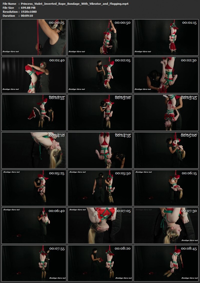 Princess Violet Inverted Rope Bondage With Vibrator and Flogging. Clips4sale (699 Mb)