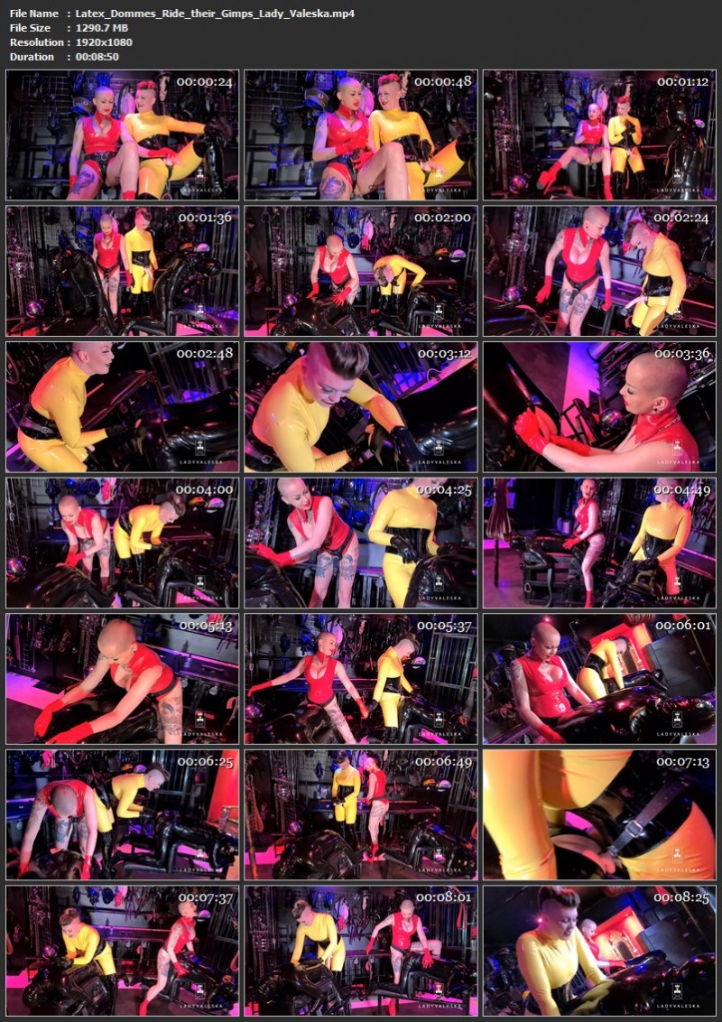 Latex Dommes Ride their Gimps - Lady Valeska. (1209 Mb)