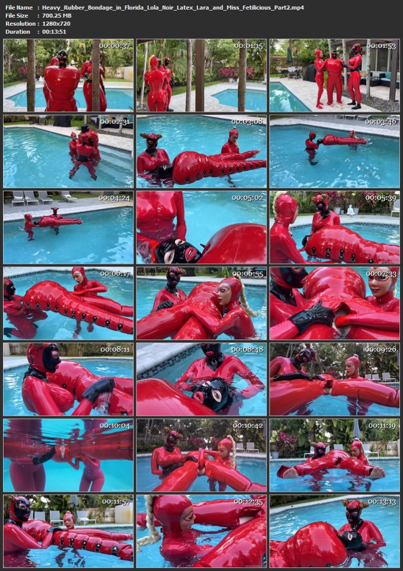 Heavy Rubber Bondage in Florida - Lola Noir, Latex Lara and Miss Fetilicious. LatexLolaNoir (1400 Mb)