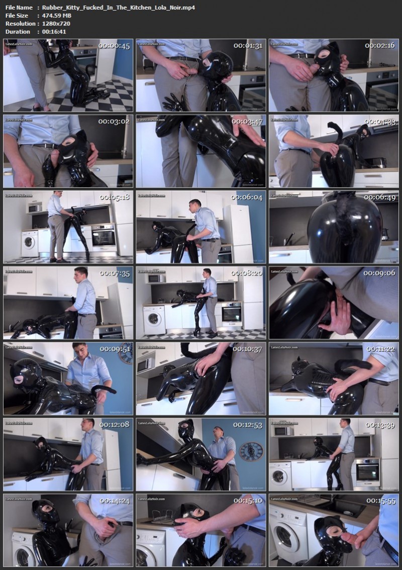 Rubber Kitty Fucked In The Kitchen - Lola Noir. LatexLolaNoir (474 Mb)