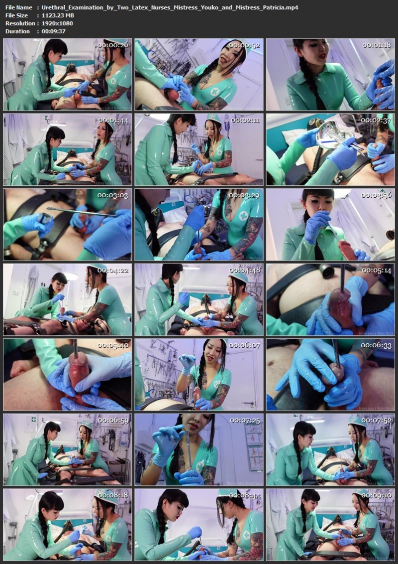 Urethral Examination by Two Latex Nurses - Mistress Youko and Mistress Patricia. Clips4sale (1123 Mb)