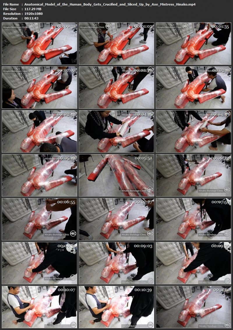 Anatomical Model of the Human Body Gets Crucified and Sliced Up by Axe - Mistress Hinako. Hinako-Bondage-Clinic (117 Mb)