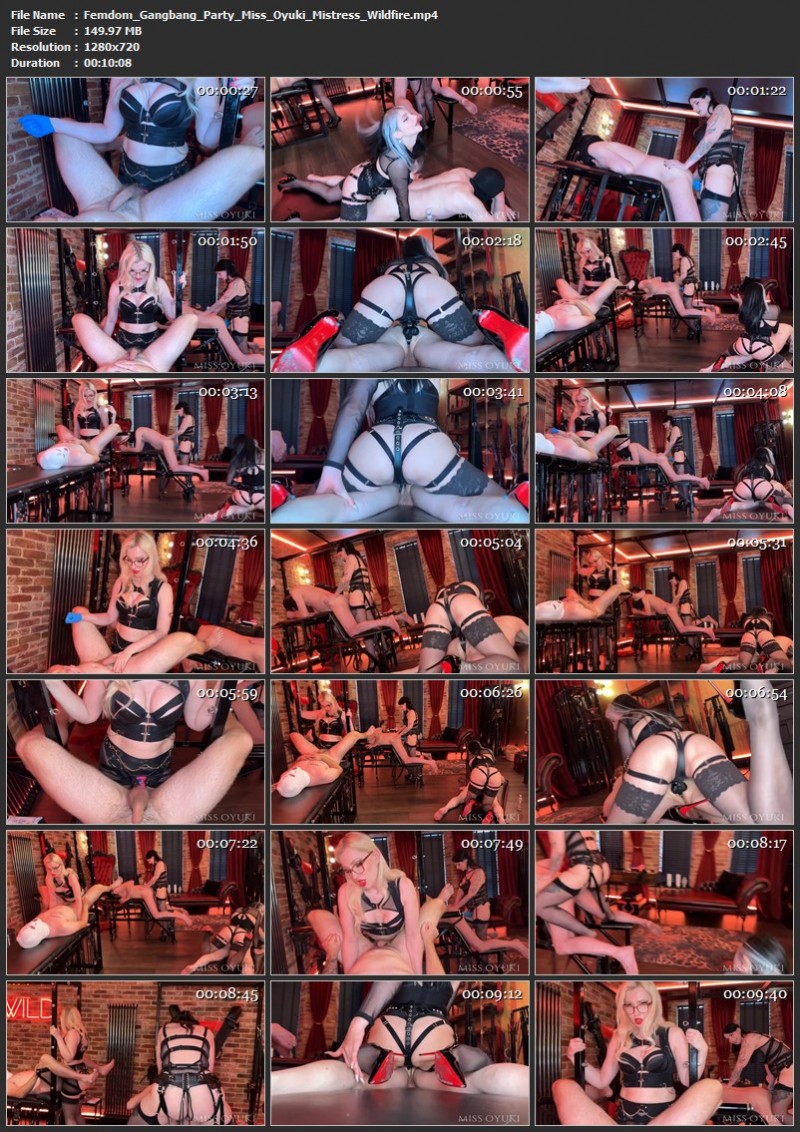 Femdom Gangbang Party - Miss Oyuki, Mistress Wildfire (149 Mb)