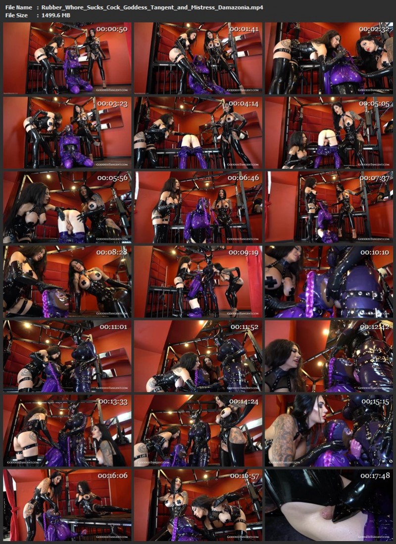 Rubber Whore Sucks Cock - Goddess Tangent and Mistress Damazonia. Goddess Tangent World of Femdom (1499 Mb)