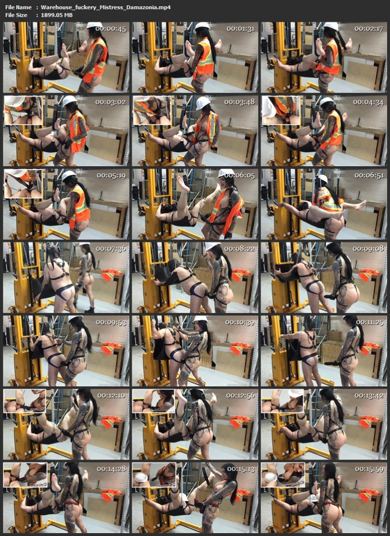 Warehouse fuckery - Mistress Damazonia. (1899 Mb)