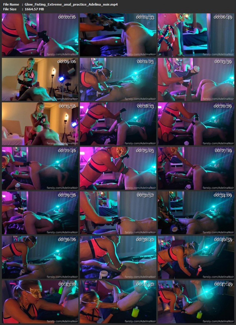 Glow Fisting - Extreme anal practice - Adelina noir. (1664 Mb)