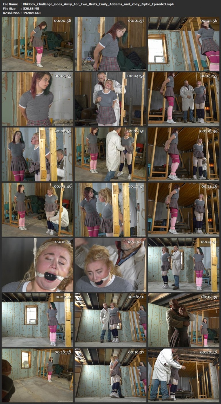 KlikKlok Challenge Goes Awry For Two Brats - Emily Addams and Zoey Ziptie (Episode 3). Futilestruggles (528 Mb)