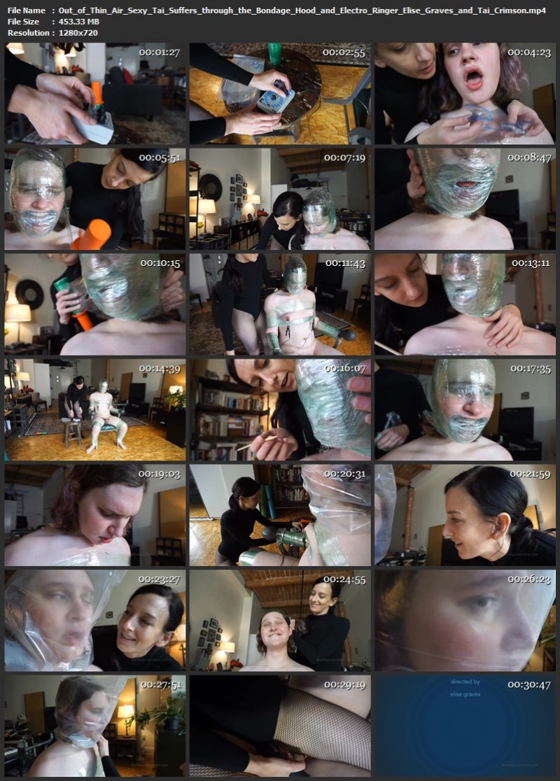 Out of Thin Air Sexy Tai Suffers through the Bondage Hood and Electro Ringer - Elise Graves and Tai Crimson (453 Mb)