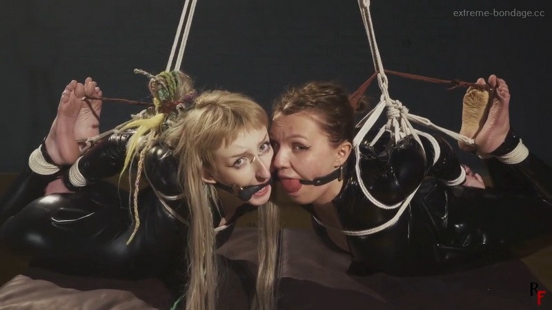 Double Hogtie in Catsuits - Bramble and Nova (139 Mb)