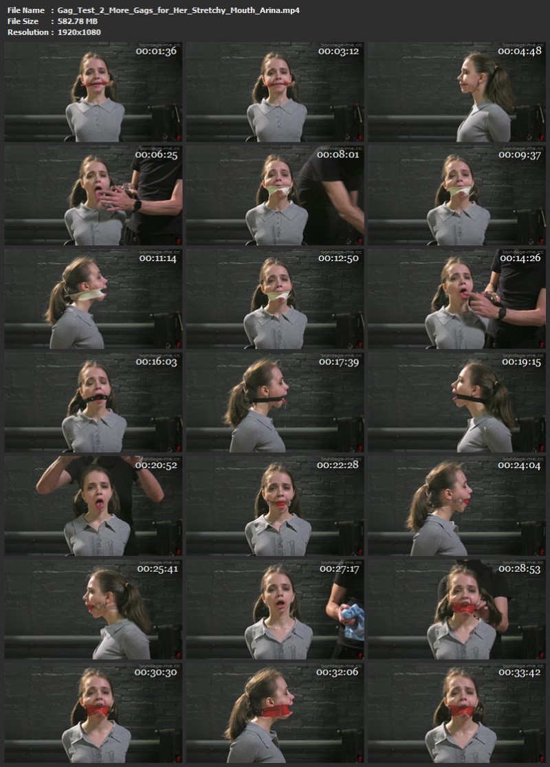 Gag Test 2 - More Gags for Her Stretchy Mouth - Arina (582 Mb)