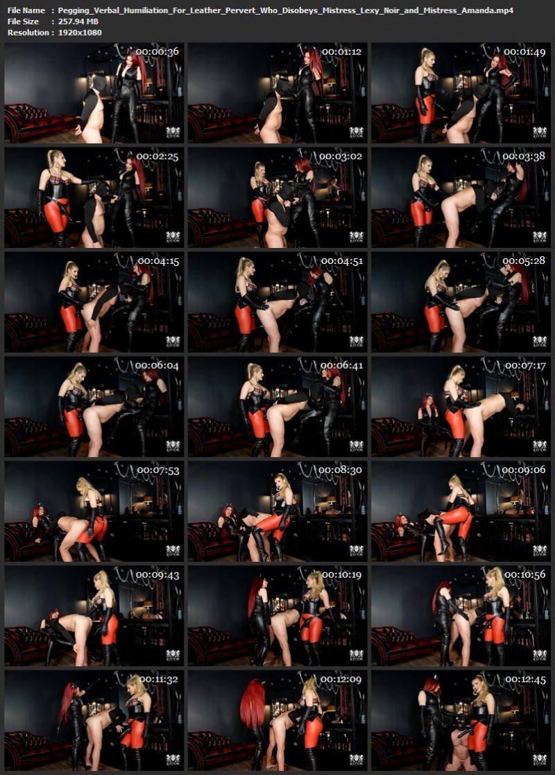 Pegging Verbal Humiliation For Leather Pervert Who Disobeys Mistress - Lexy Noir and Mistress Amanda (257 Mb)