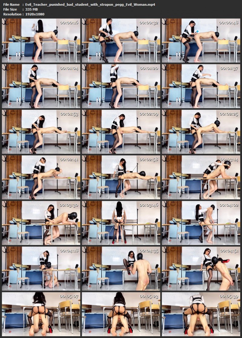 Evil Teacher punished bad student with strapon pegg - Evil Woman (334 Mb)